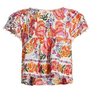 Farm Rio Spring Bananas Pintuck Blouse